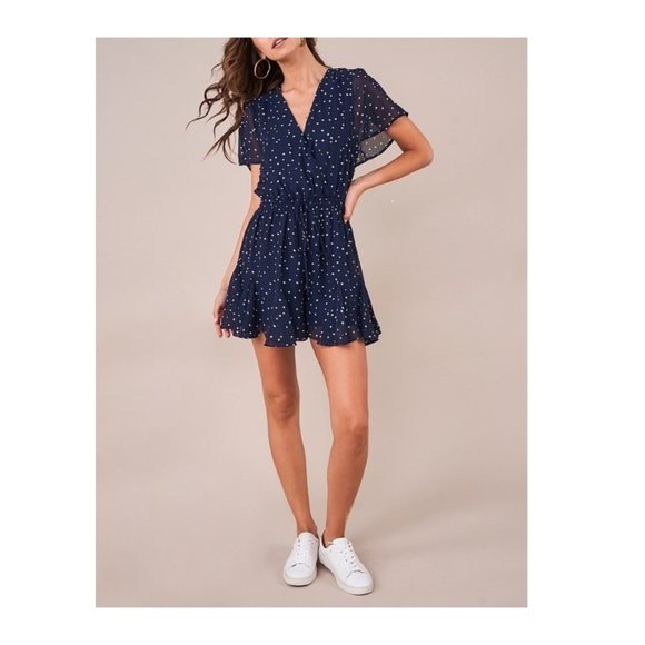 Romper Ruffle Chiffon - in Navy - Picture 5 of 5